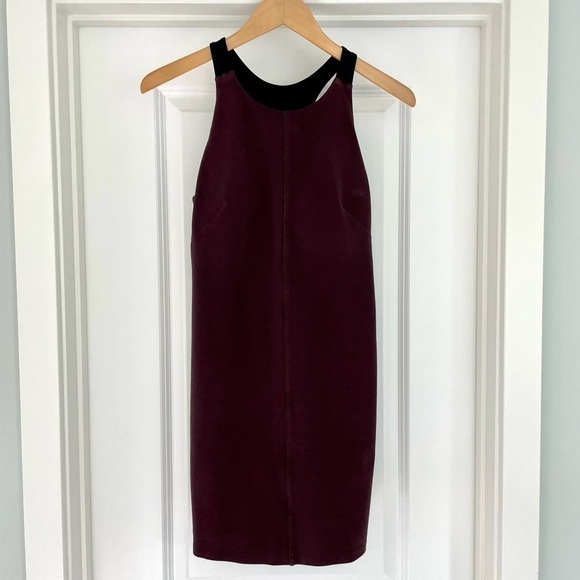 Athleta Whirlwind Tank Dress Shelf Bra Burgundy XS - Picture 2 of 6